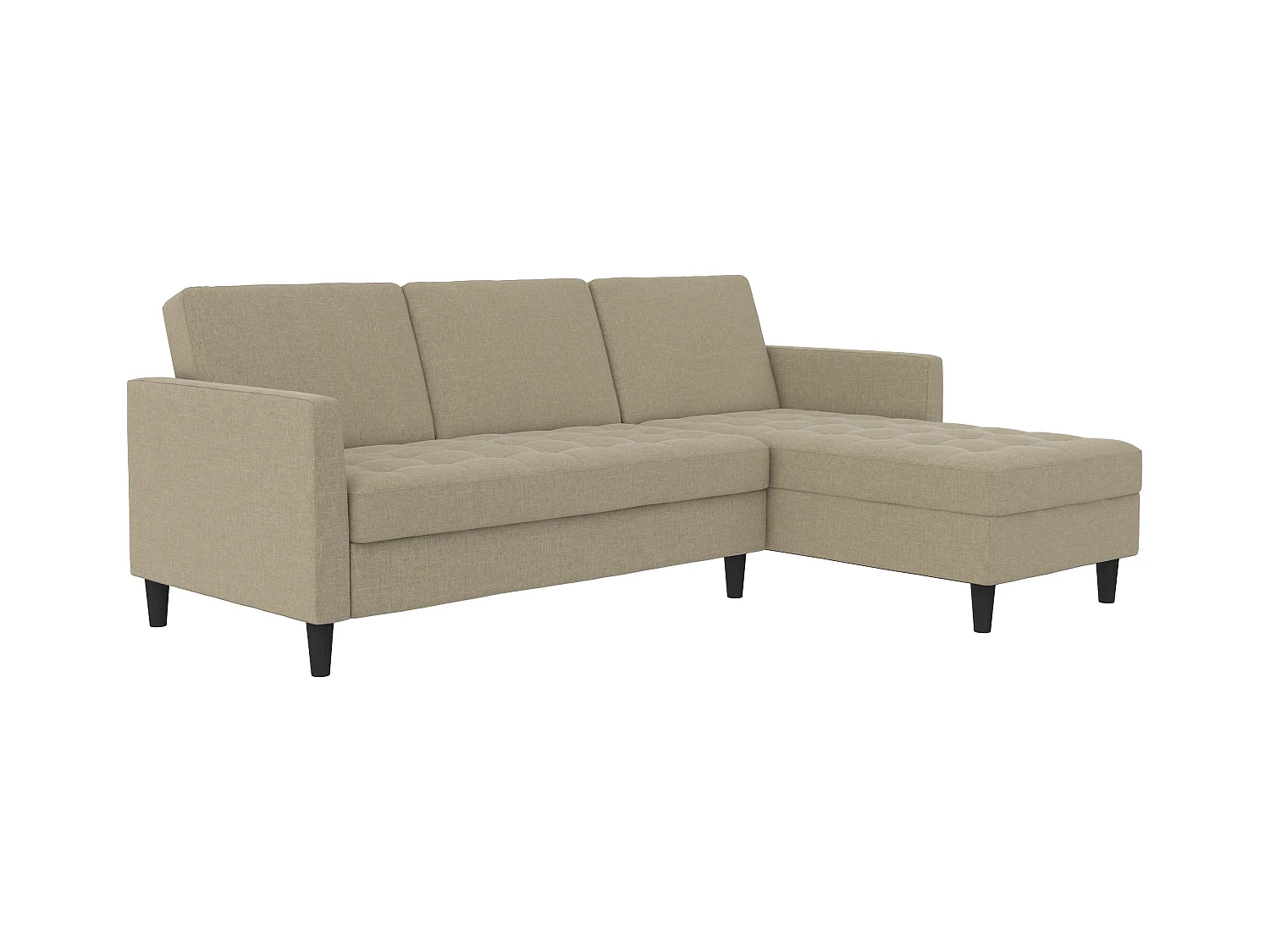 Presley | Canapé-lit 3 places avec méridienne en lin cappuchino