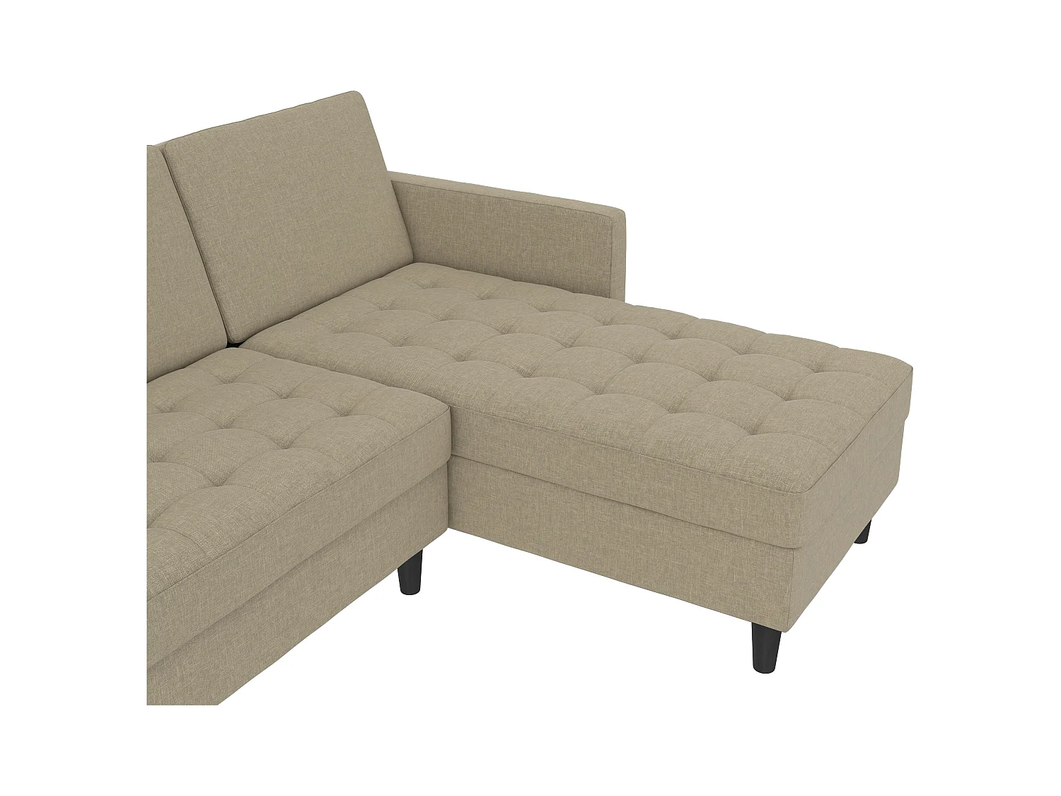 3-zits hoekslaapbank in cappuccino stof