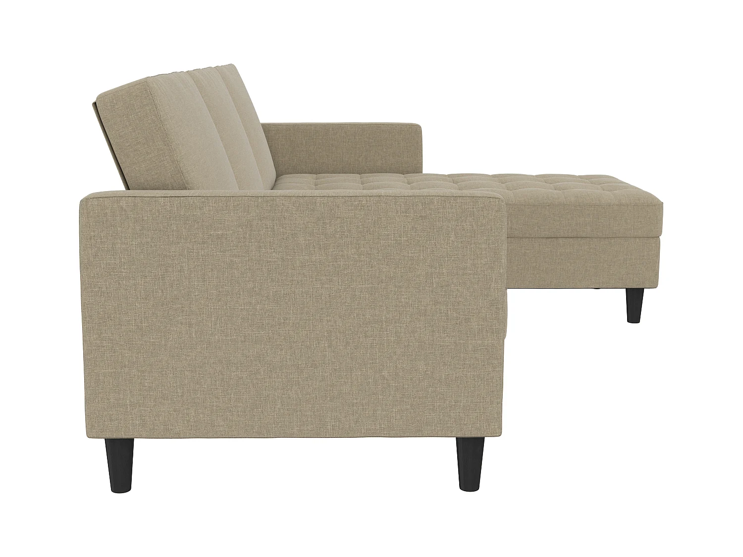 3-zits hoekslaapbank in cappuccino stof