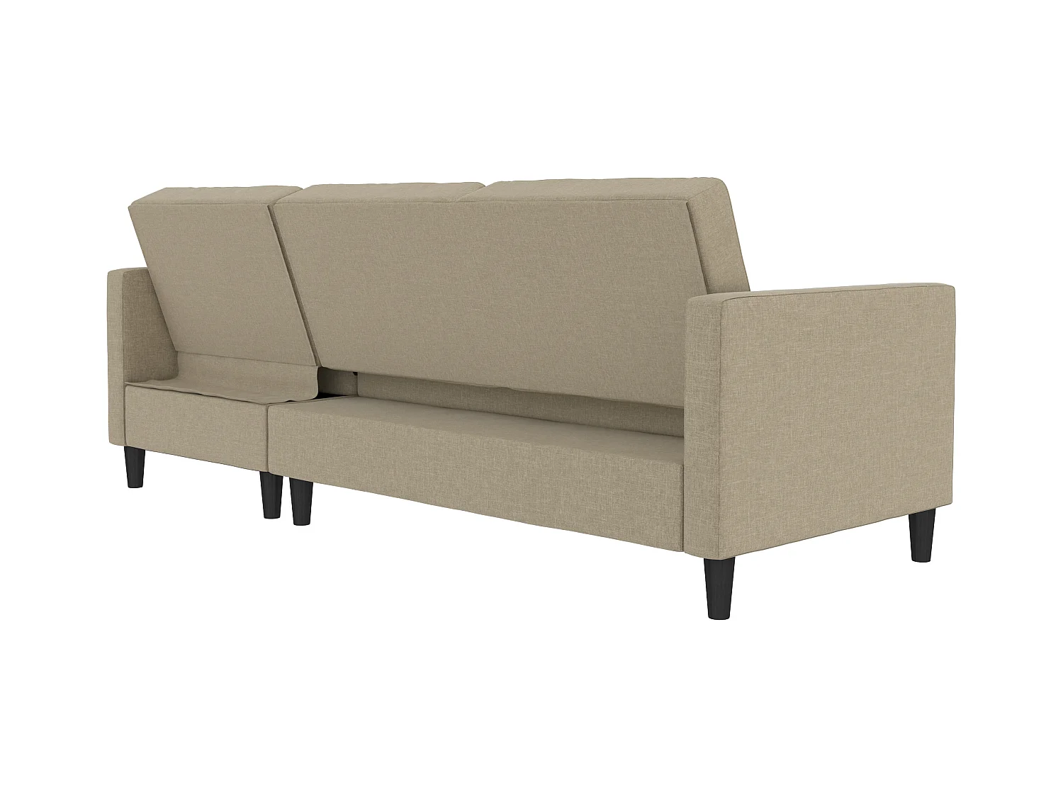 3-zits hoekslaapbank in cappuccino stof