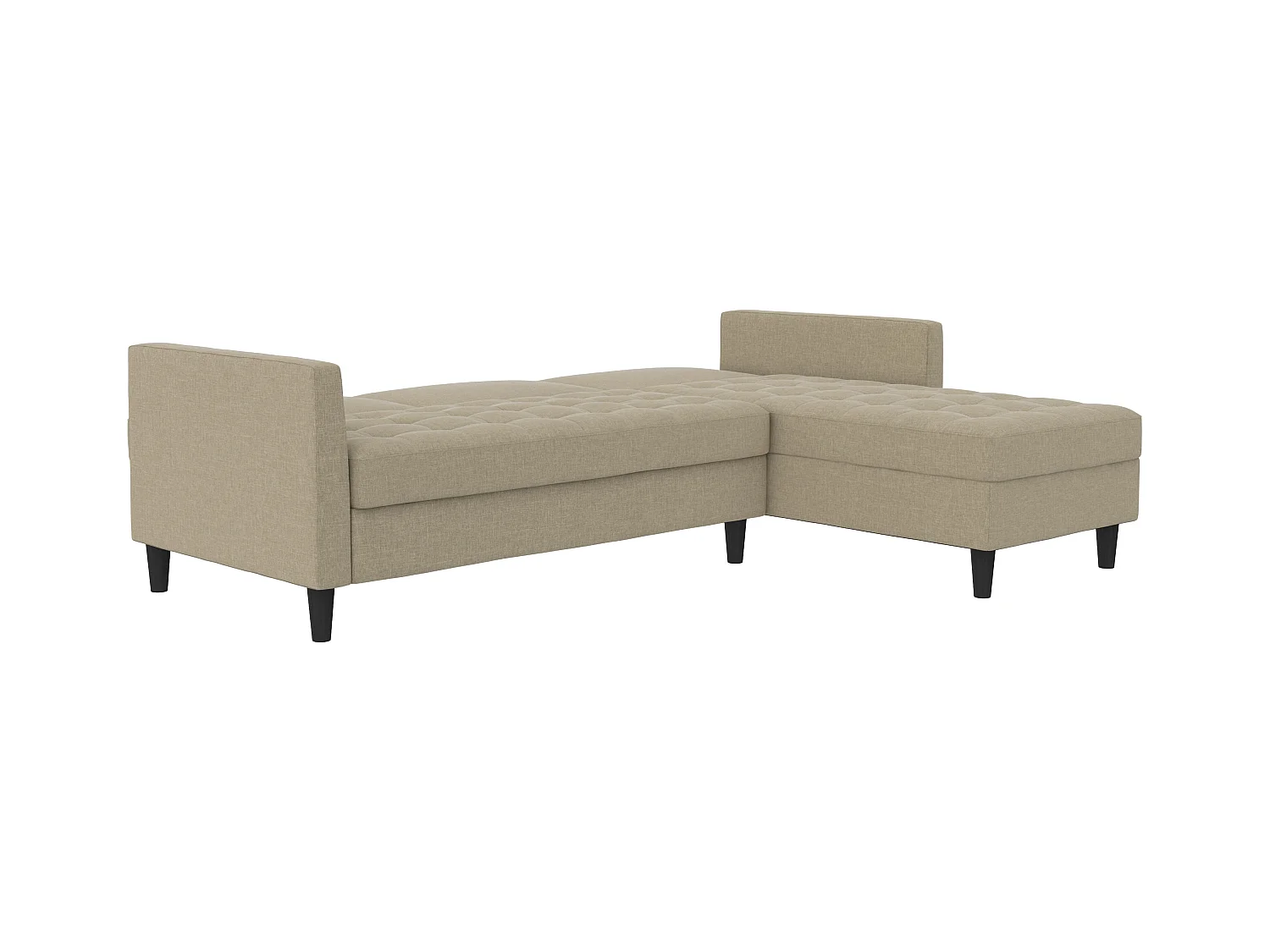 3-zits hoekslaapbank in cappuccino stof