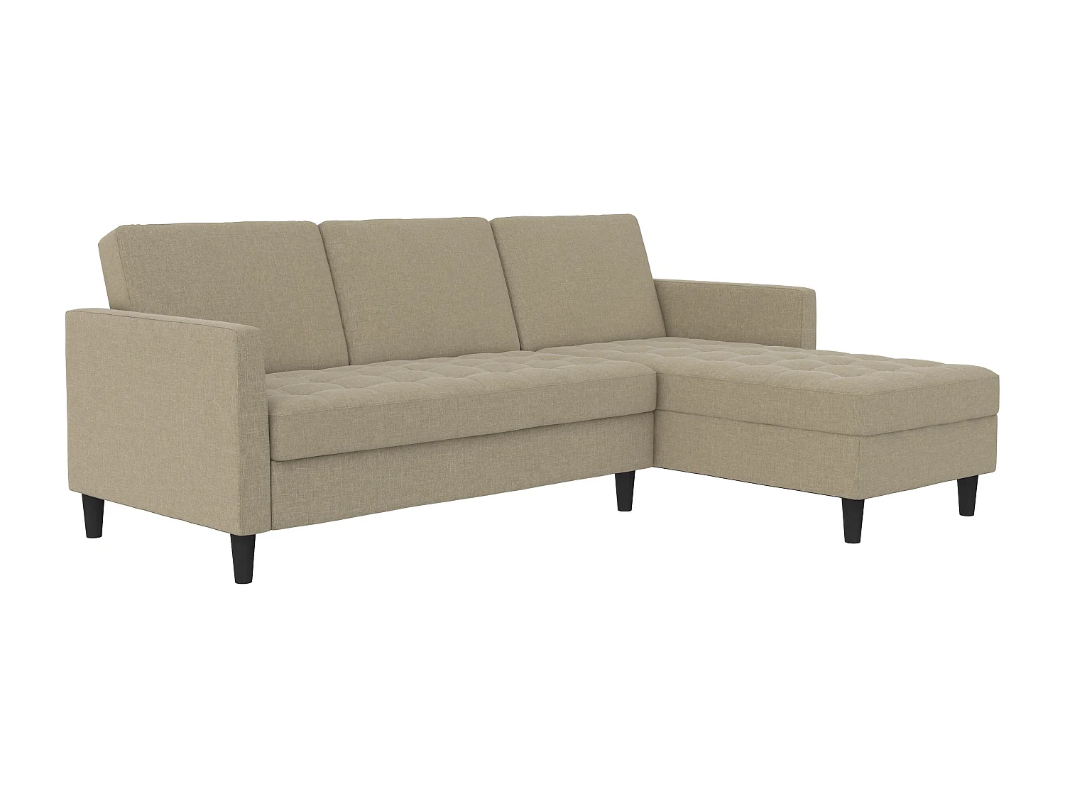 Presley | Canapé-lit 3 places avec méridienne en lin cappuchino