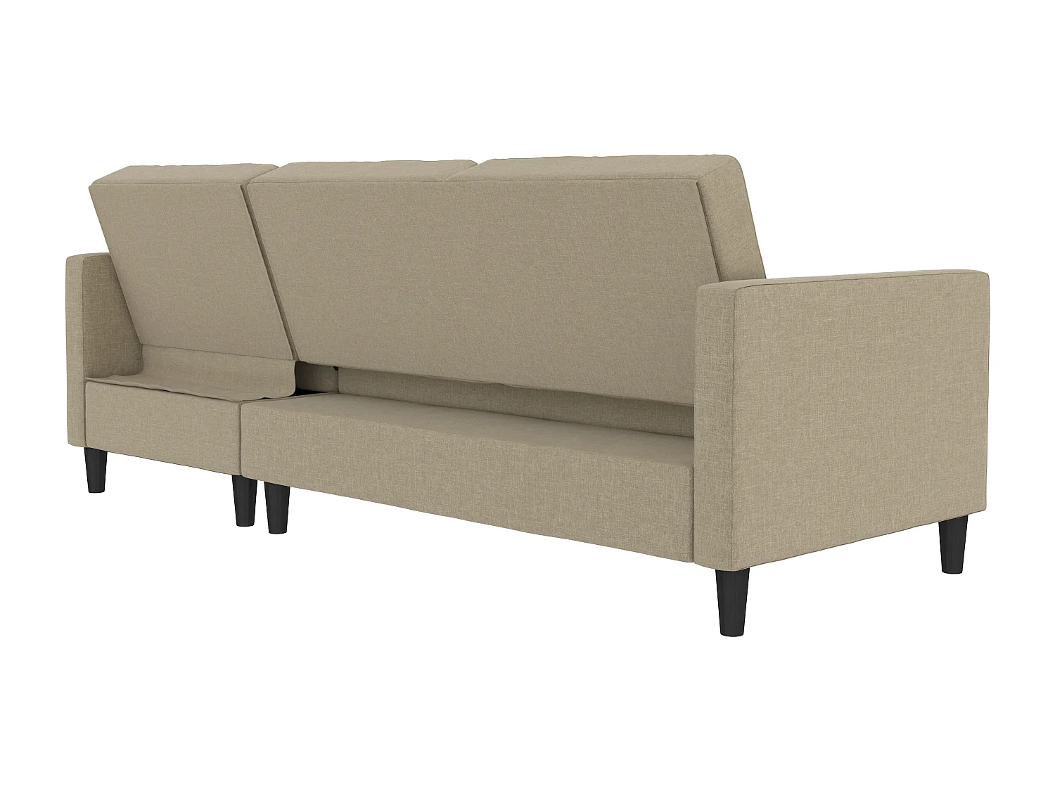 Presley | Canapé-lit 3 places avec méridienne en lin cappuchino