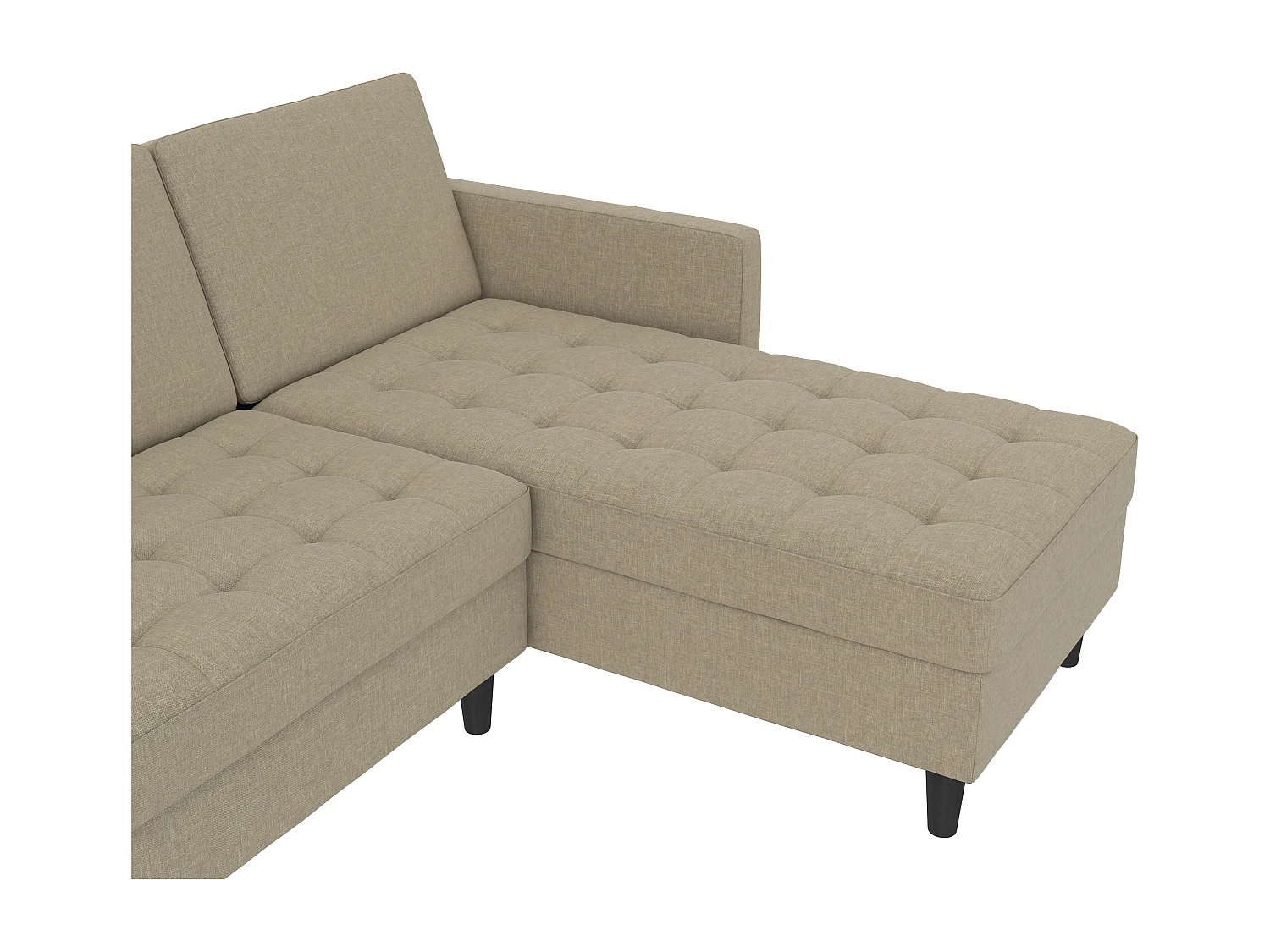 Presley | Canapé-lit 3 places avec méridienne en lin cappuchino