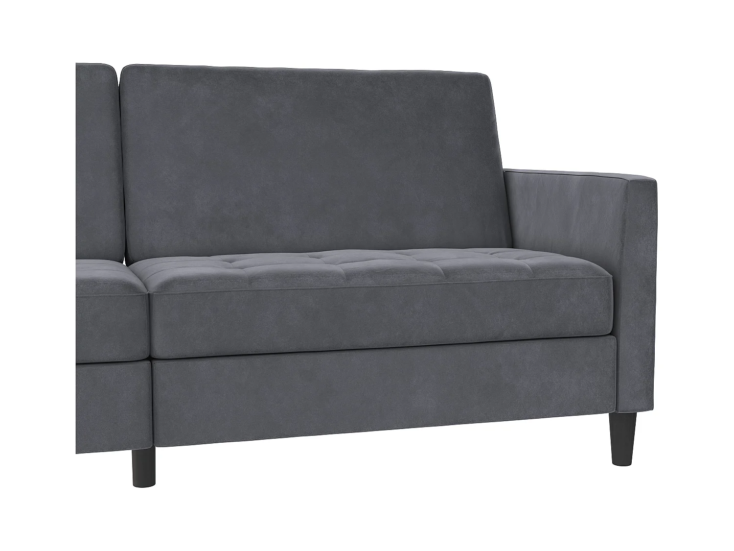 3-zits slaapbank in antraciet fluweel