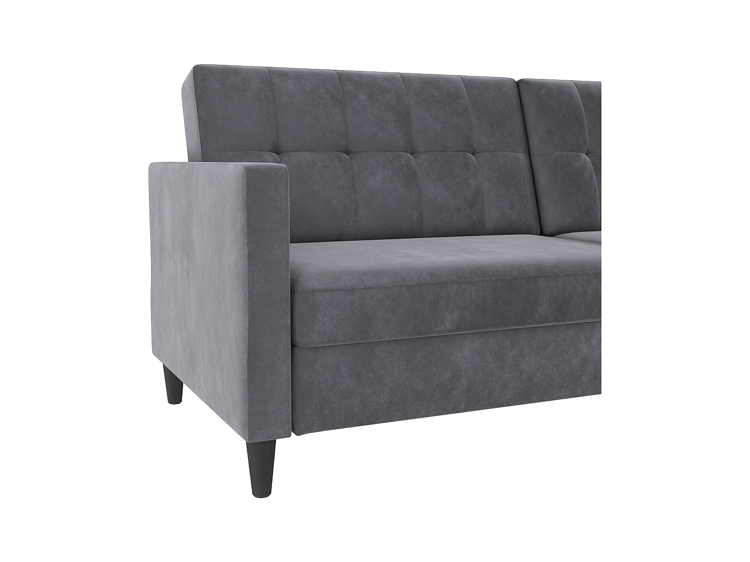 Hartford | Canapé convertible 3 places en velours anthracite