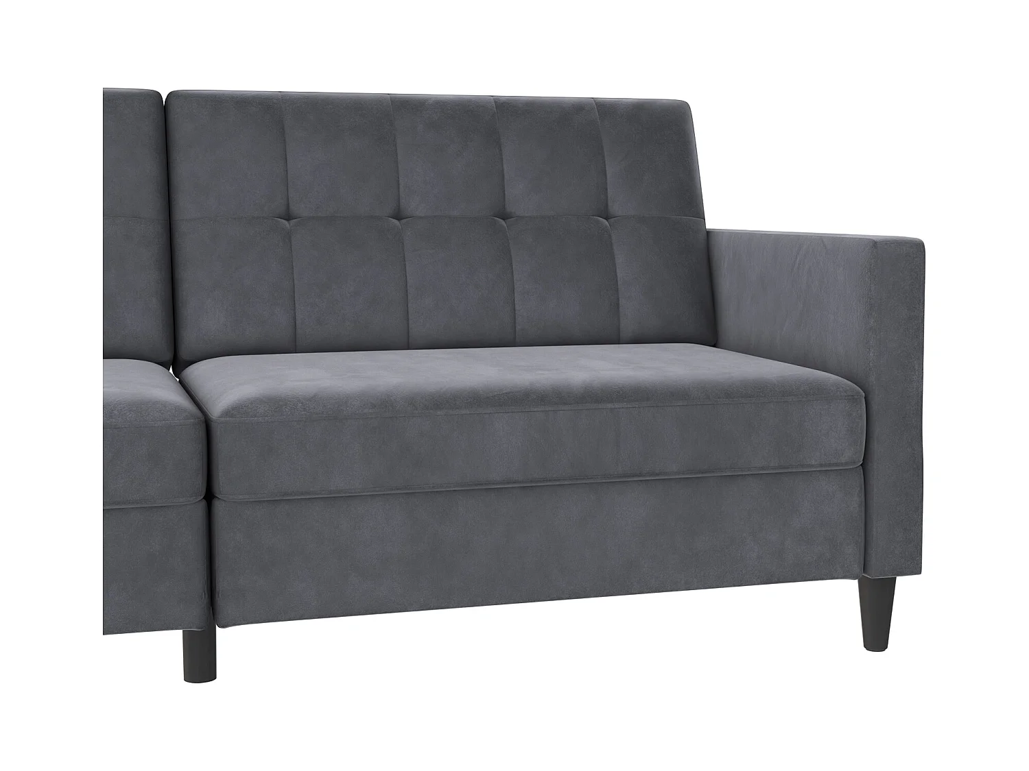 Hartford | Canapé convertible 3 places en velours anthracite