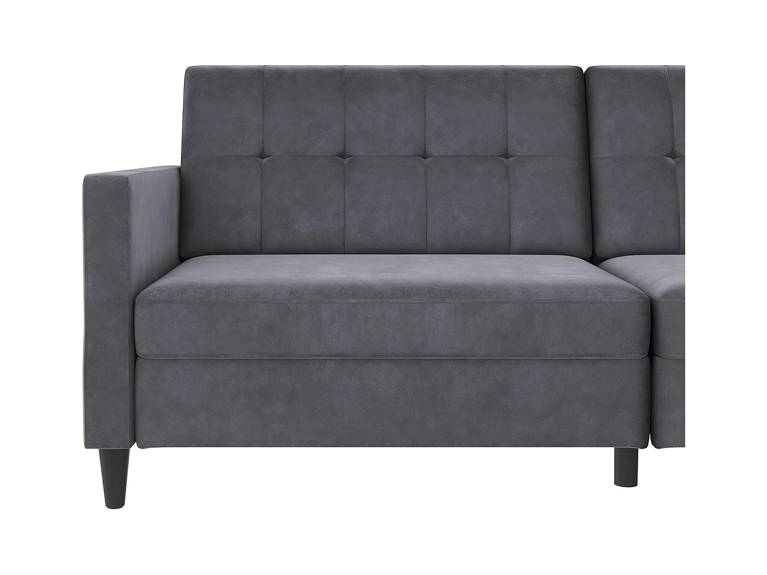 3-zits slaapbank in antraciet fluweel