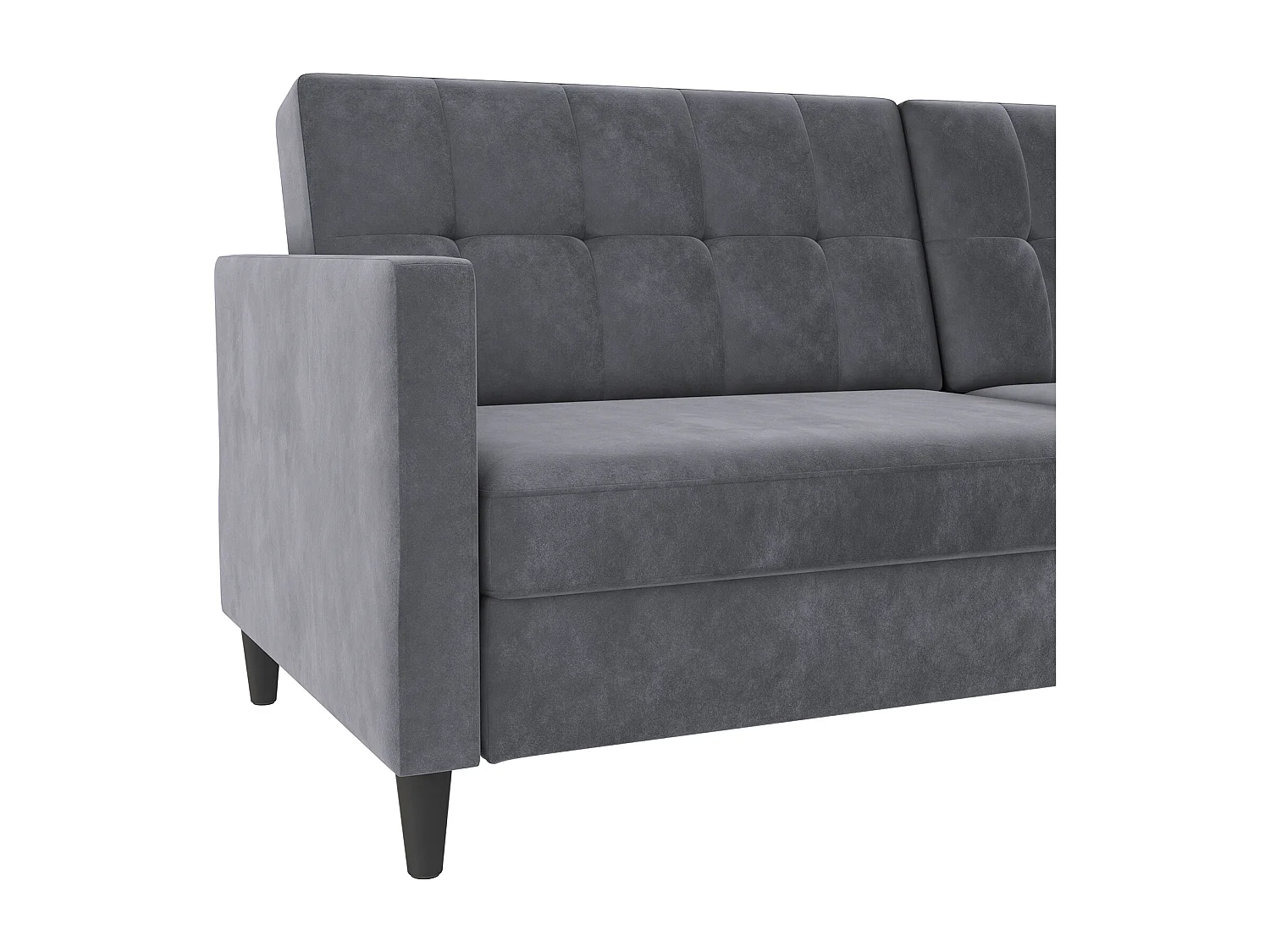 Hartford | Canapé convertible 3 places en velours anthracite