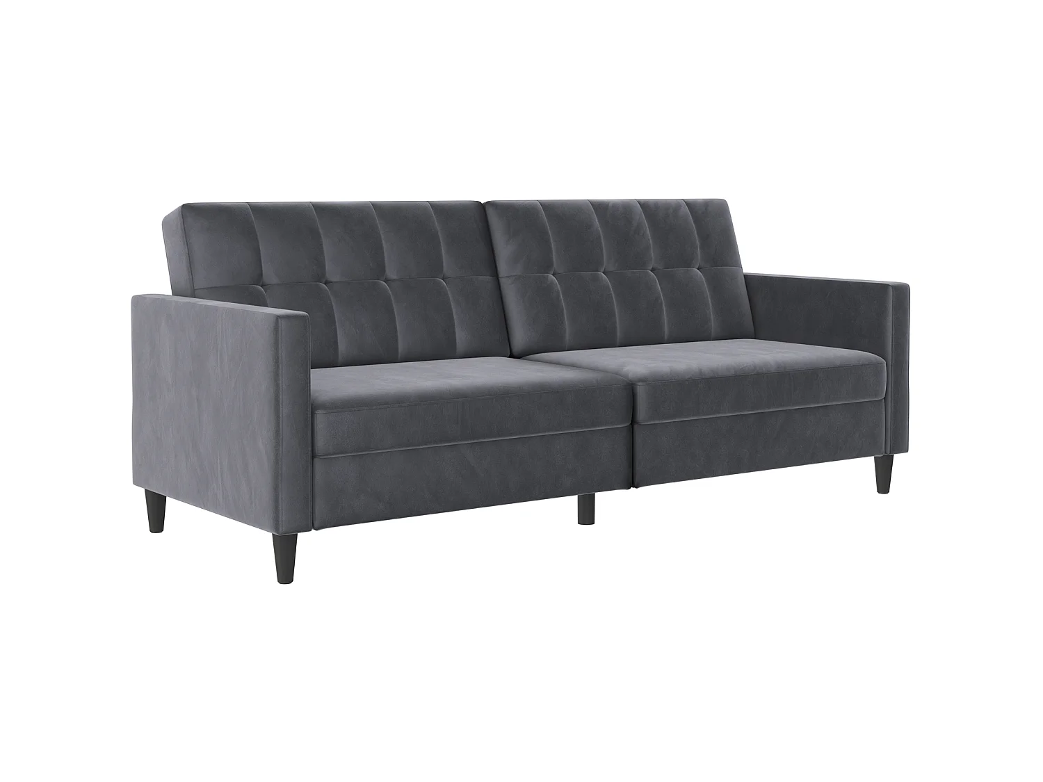 Canapé convertible 3 places en velours gris anthracite HARTFORD