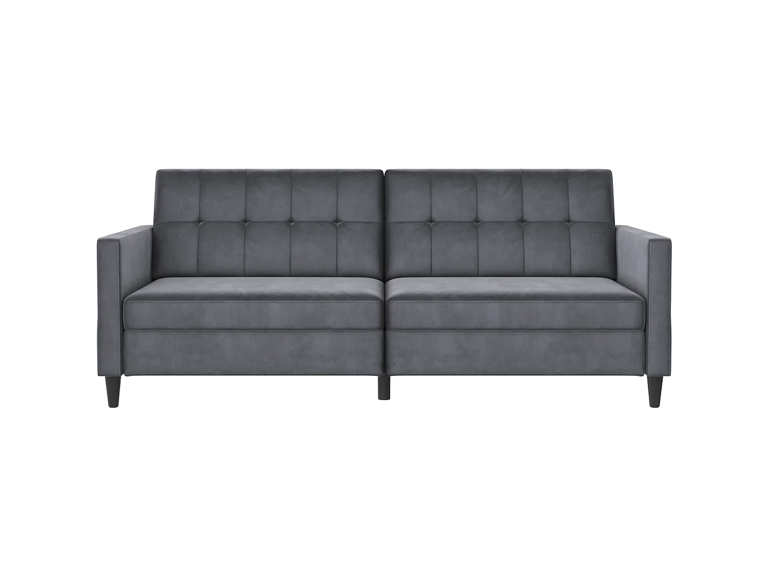 Canapé convertible 3 places en velours gris anthracite HARTFORD