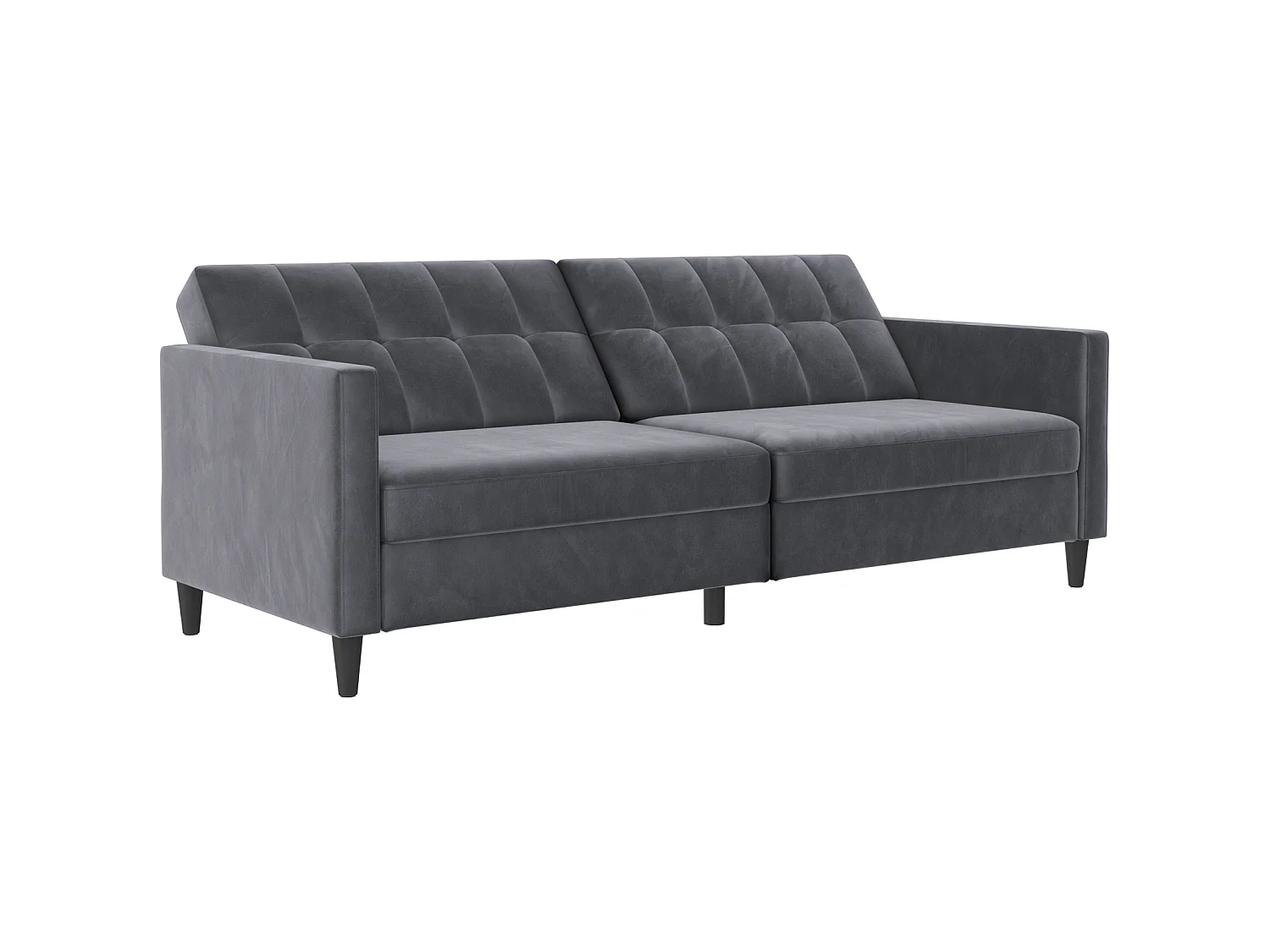 Canapé convertible 3 places en velours gris anthracite HARTFORD