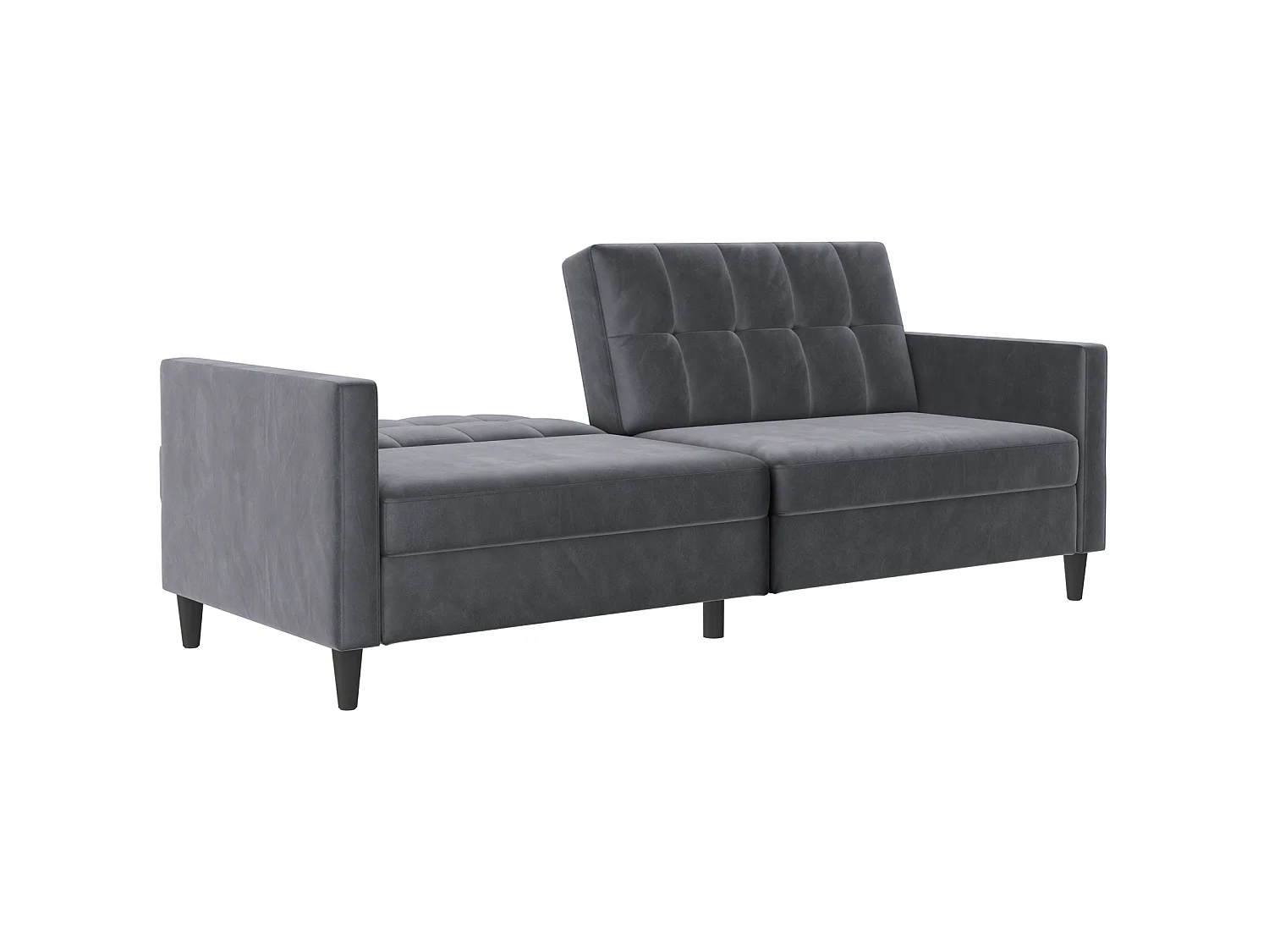 Canapé convertible 3 places en velours gris anthracite HARTFORD