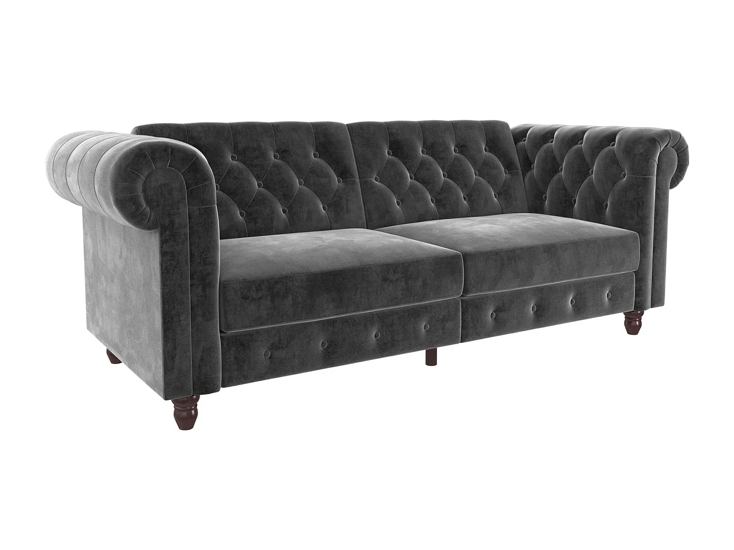Canapé convertible 3 places en velours gris