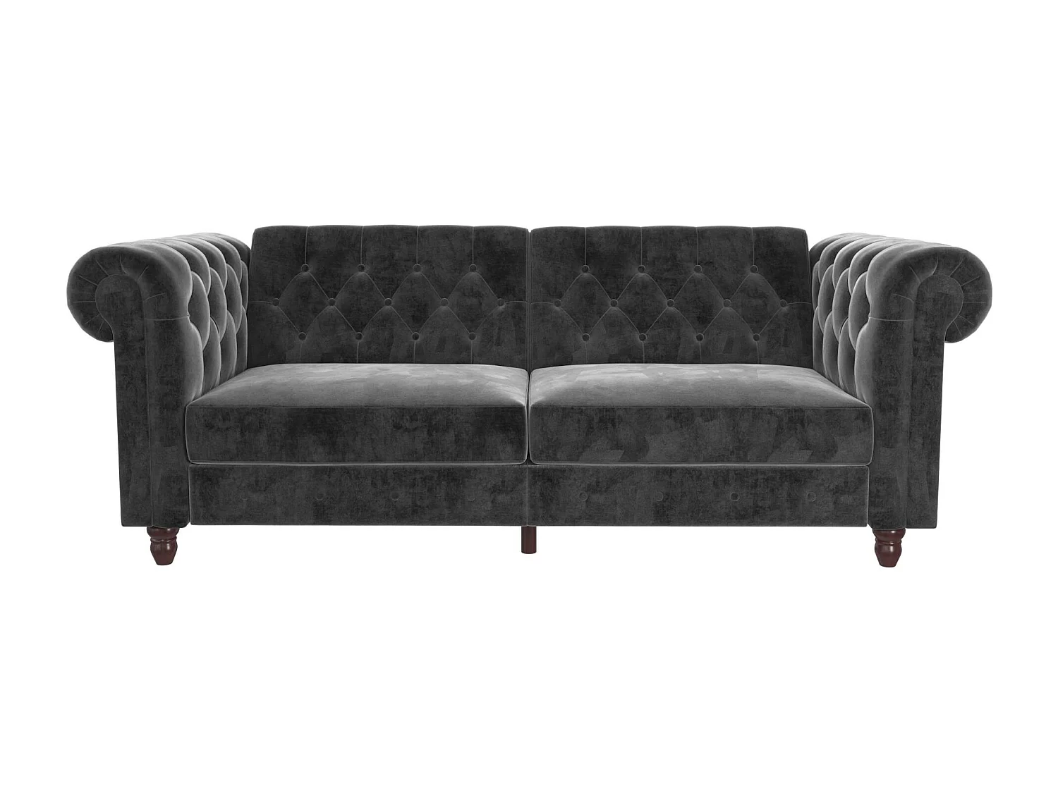Canapé convertible 3 places en velours gris