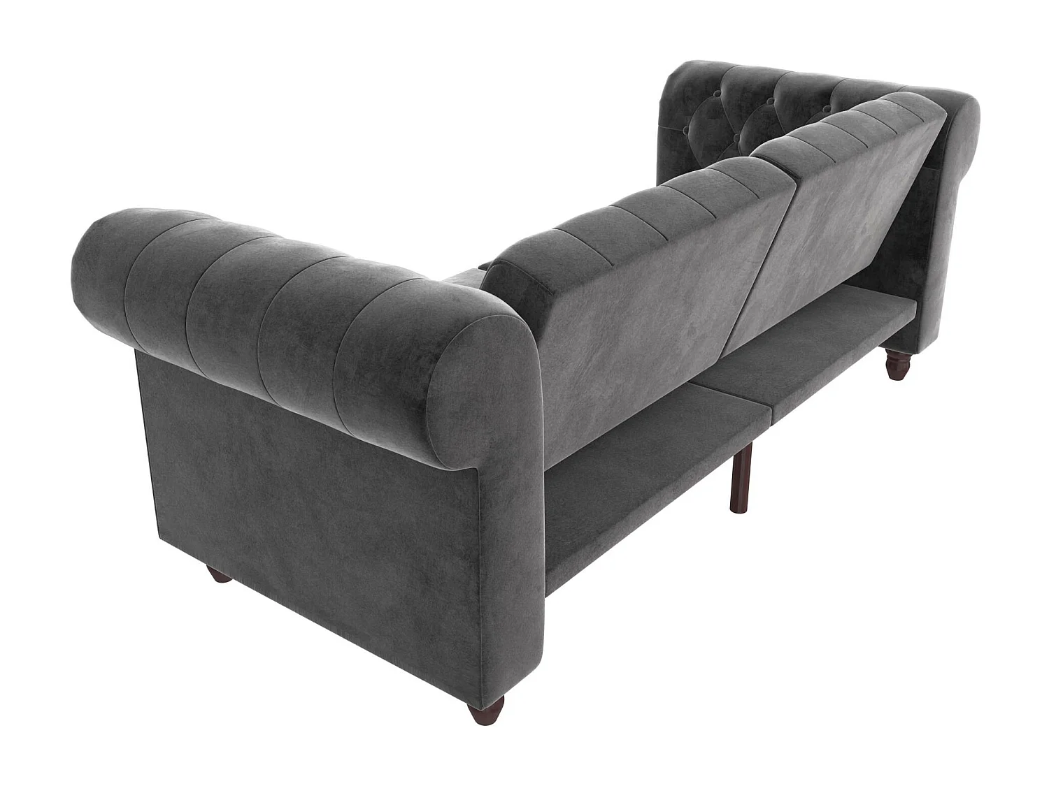 Canapé convertible 3 places en velours gris