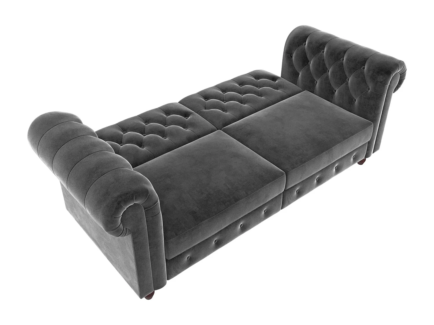 Canapé convertible 3 places en velours gris