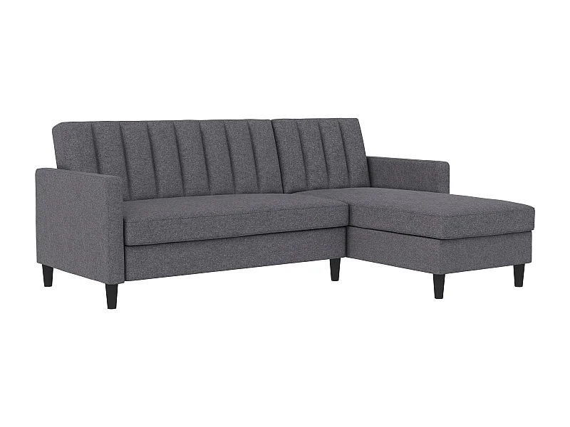 3-zits hoekslaapbank in grijs stof