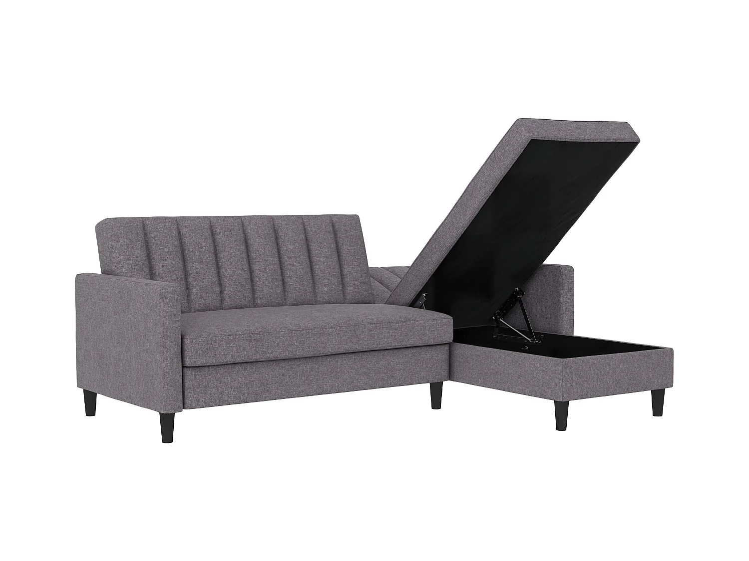 Celine | Canapé lit 3 places avec méridienne en lin gris