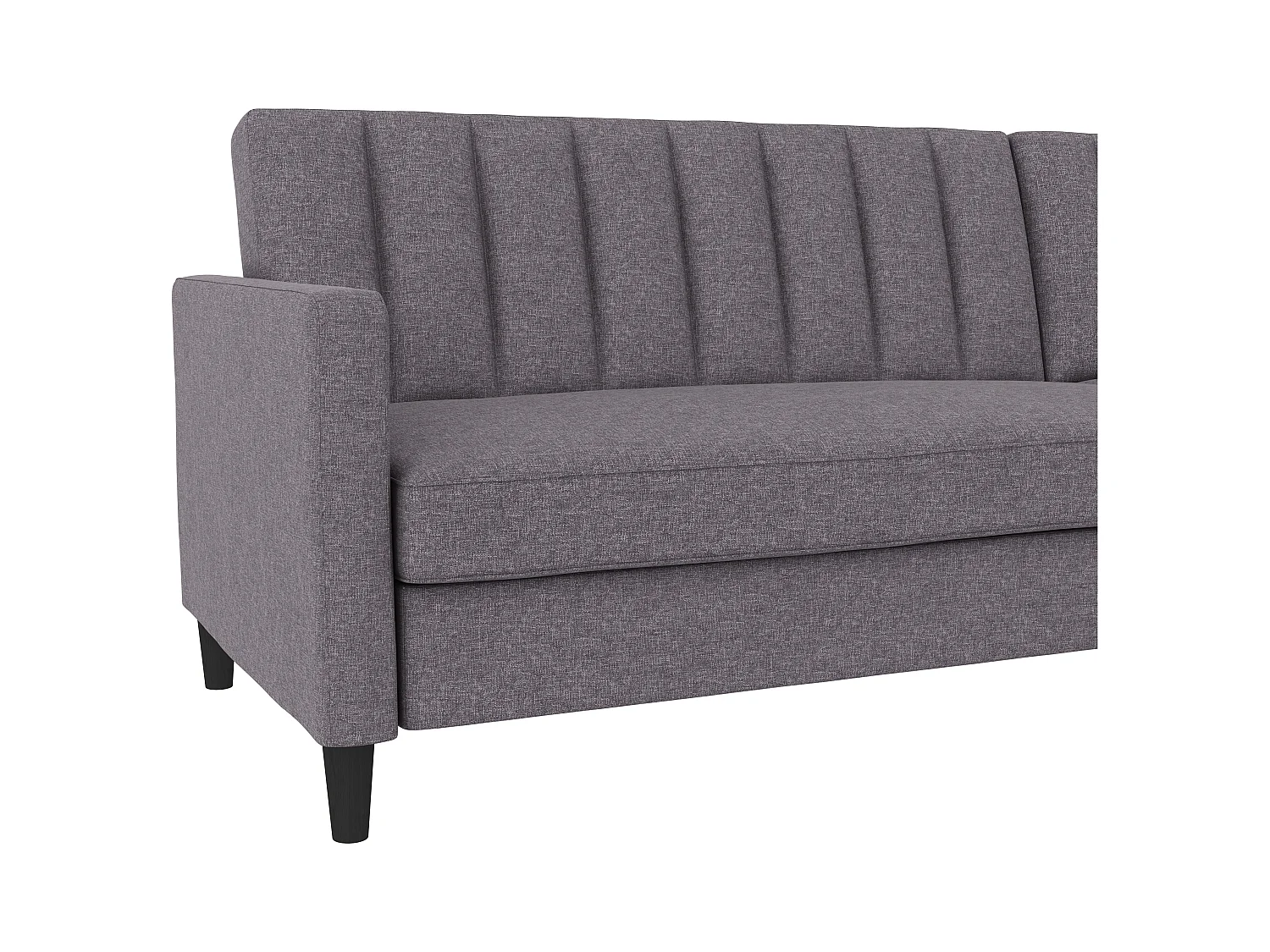 3-zits hoekslaapbank in grijs stof