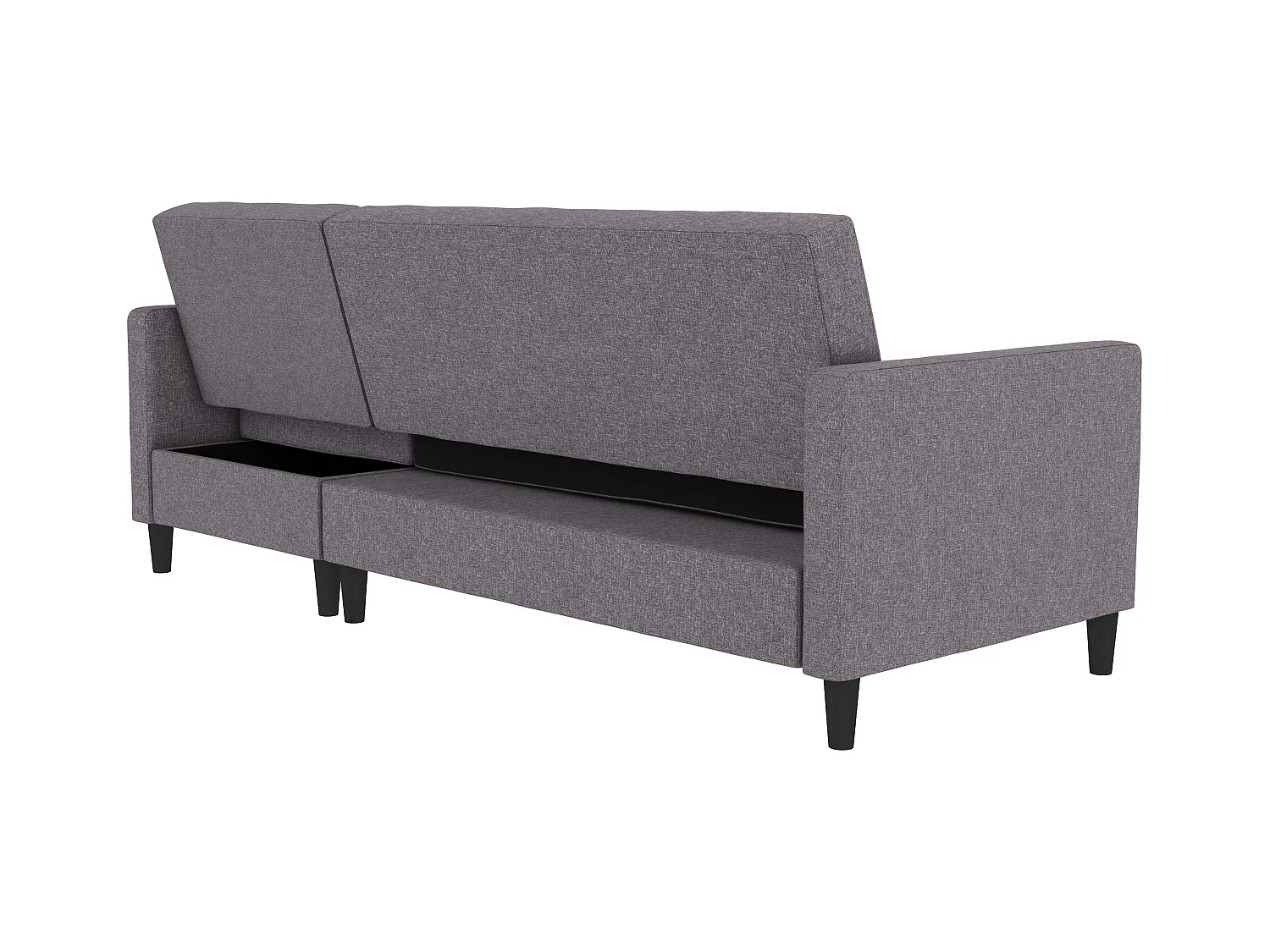 3-zits hoekslaapbank in grijs stof