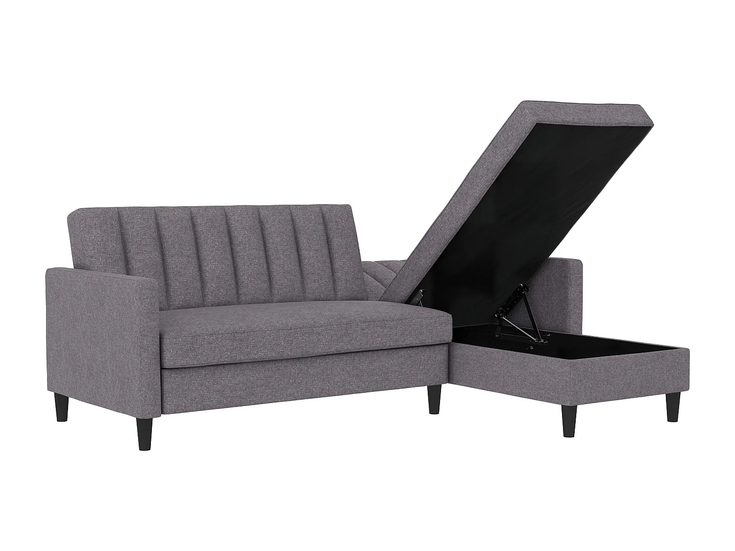 Celine | Canapé lit 3 places avec méridienne en lin gris