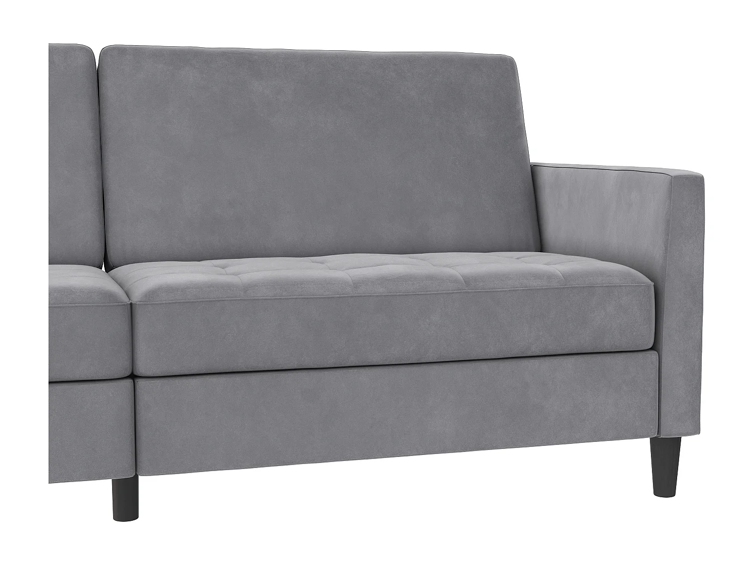 3-zits slaapbank in grijs fluweel