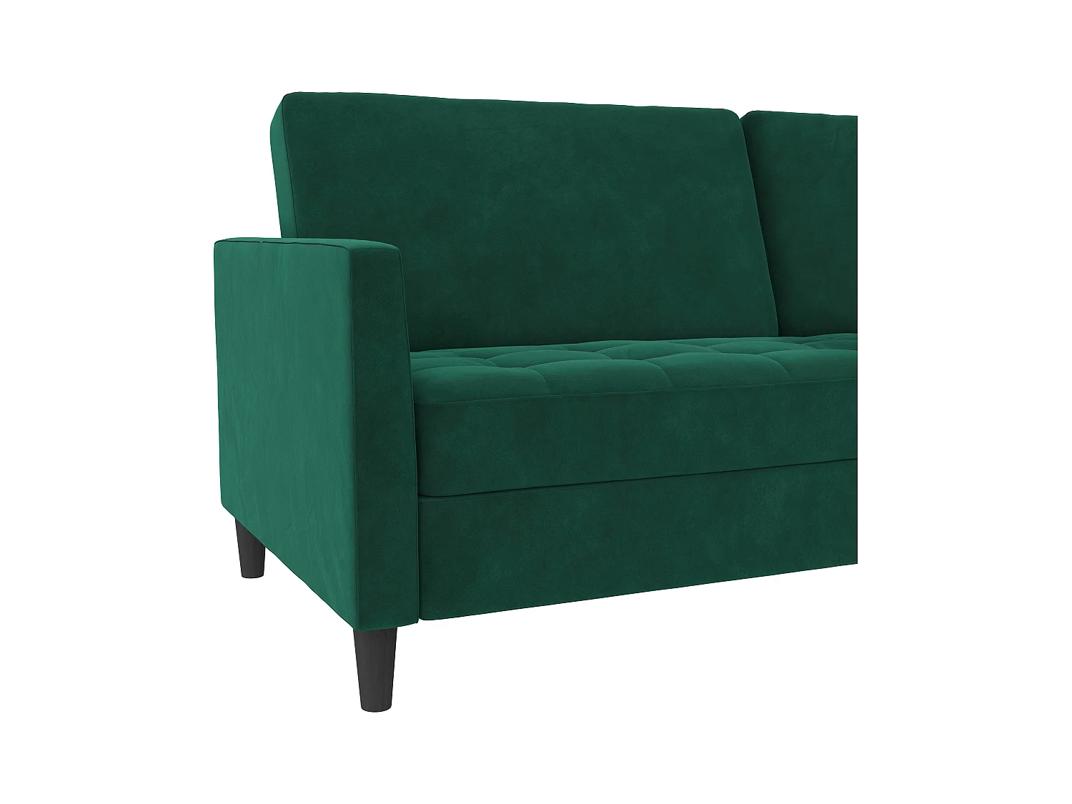 3-zits slaapbank in donkergroen fluweel