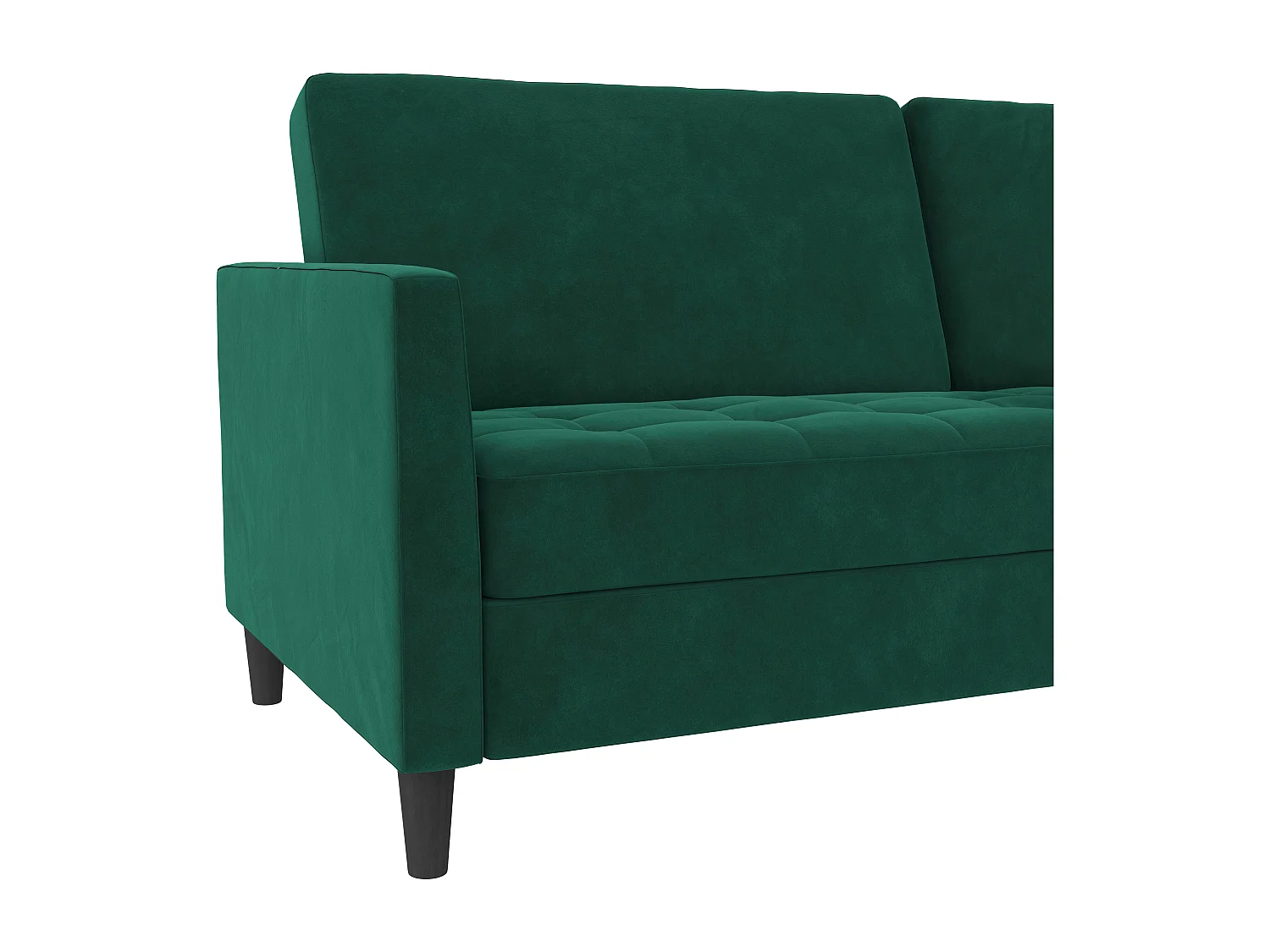 Presley | Canapé lit 3 places en velours vert foncé