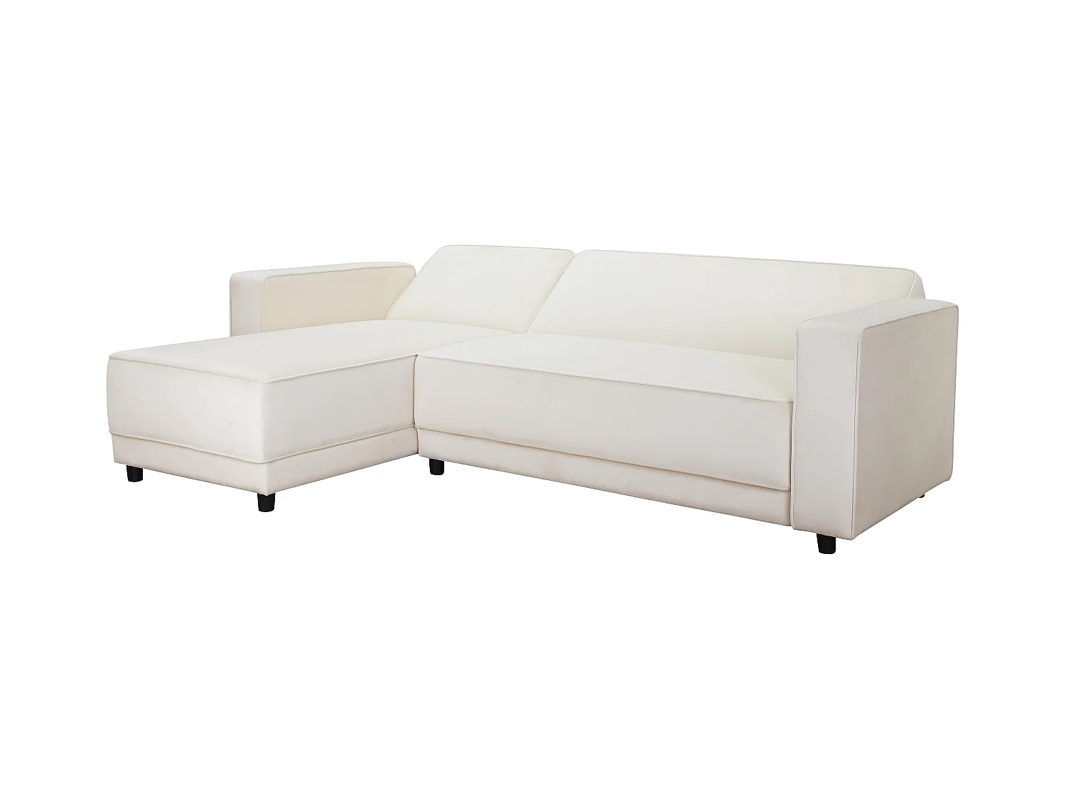 Allie | Slaapbank L-vorm in crème velours