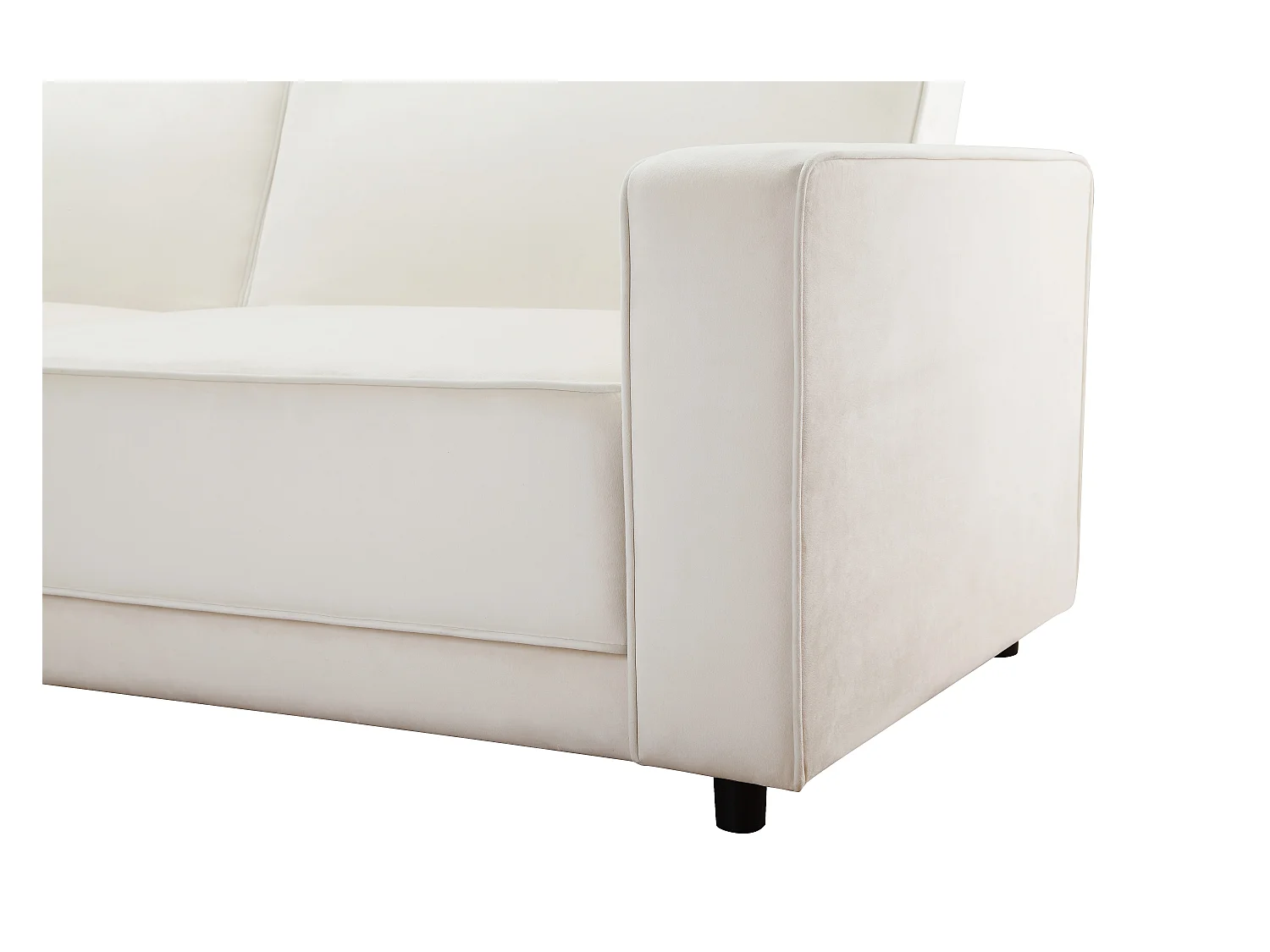 Allie | Slaapbank L-vorm in crème velours