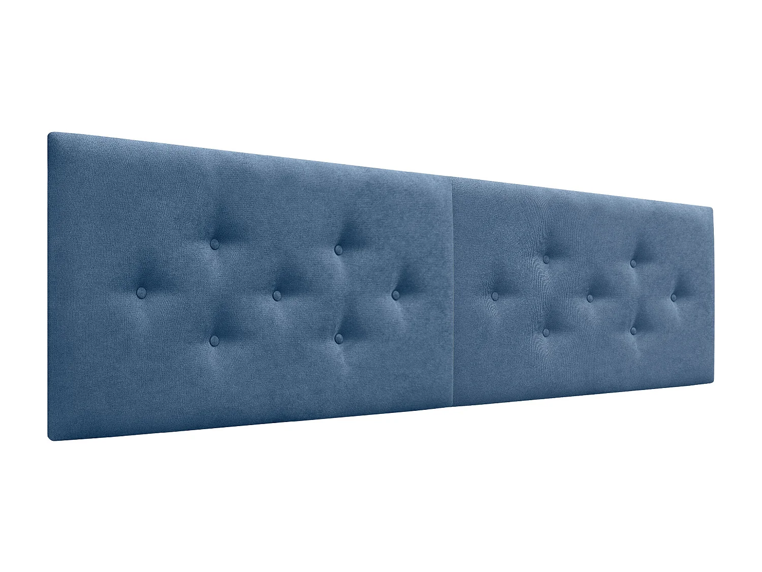 DHOME Tête de Lit en Tissu ACUALINE avec 3 Rangées Entrelacées de Boutons Tête de Lit Capitonnée de Luxe(Bleu, 180cm (2 pièces))