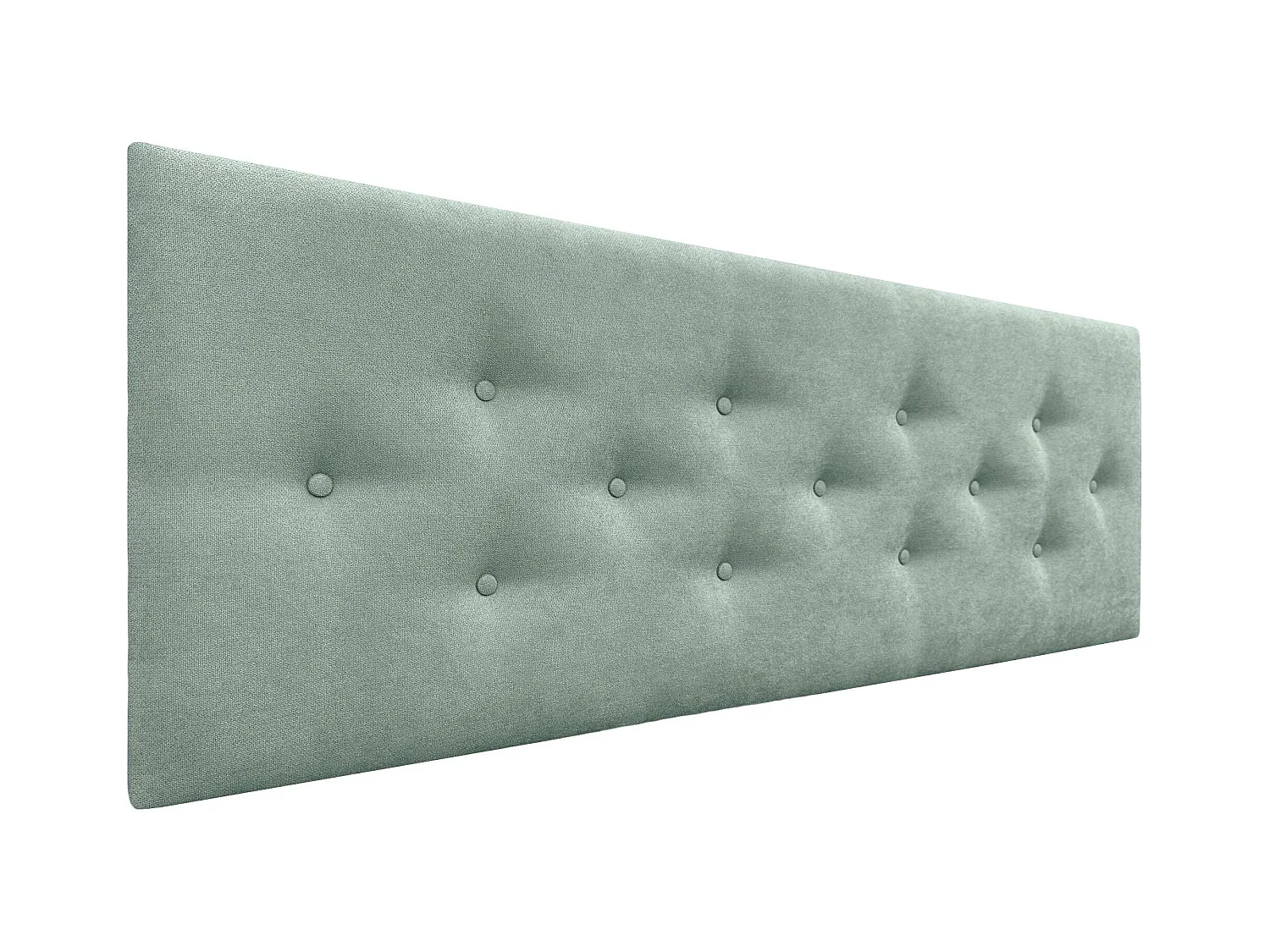 DHOME Tête de Lit en Tissu ACUALINE avec 3 Rangées Entrelacées de Boutons Tête de Lit Capitonnée de Luxe(Vert d’eau, 135cm)
