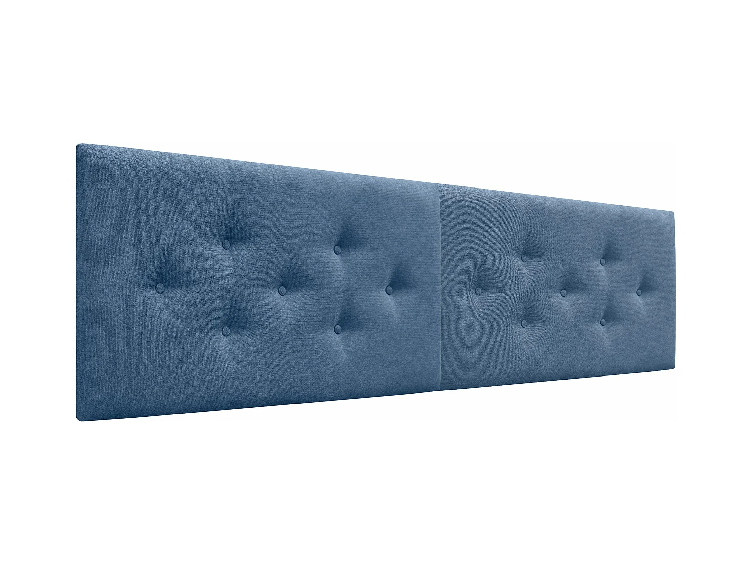 DHOME Tête de Lit en Tissu ACUALINE avec 3 Rangées Entrelacées de Boutons Tête de Lit Capitonnée de Luxe(Bleu, 190cm (2 pièces))