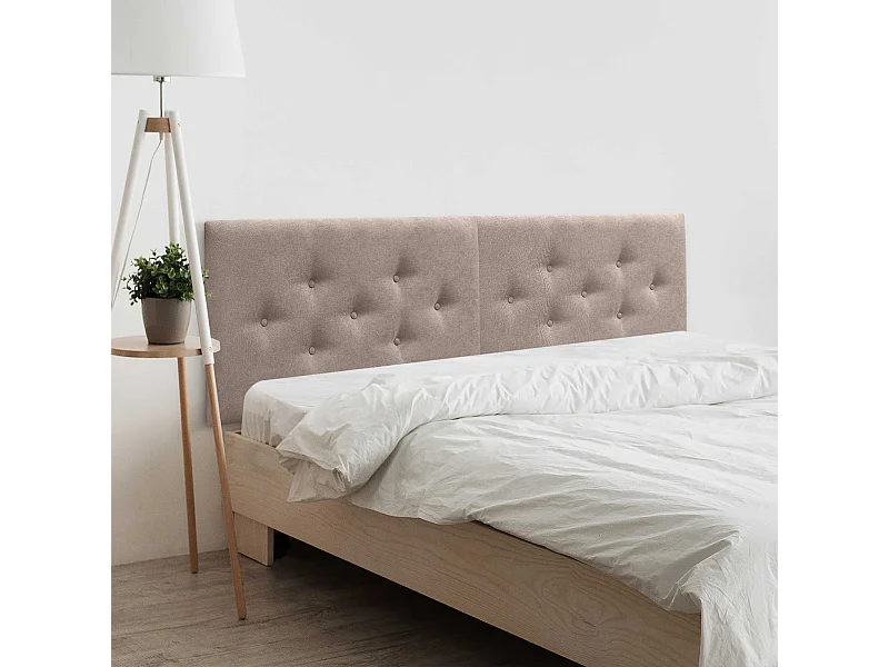 DHOME Tête de Lit en Tissu ACUALINE avec 3 Rangées Entrelacées de Boutons Tête de Lit Capitonnée de Luxe(Tierra, 180cm (2 pièces))