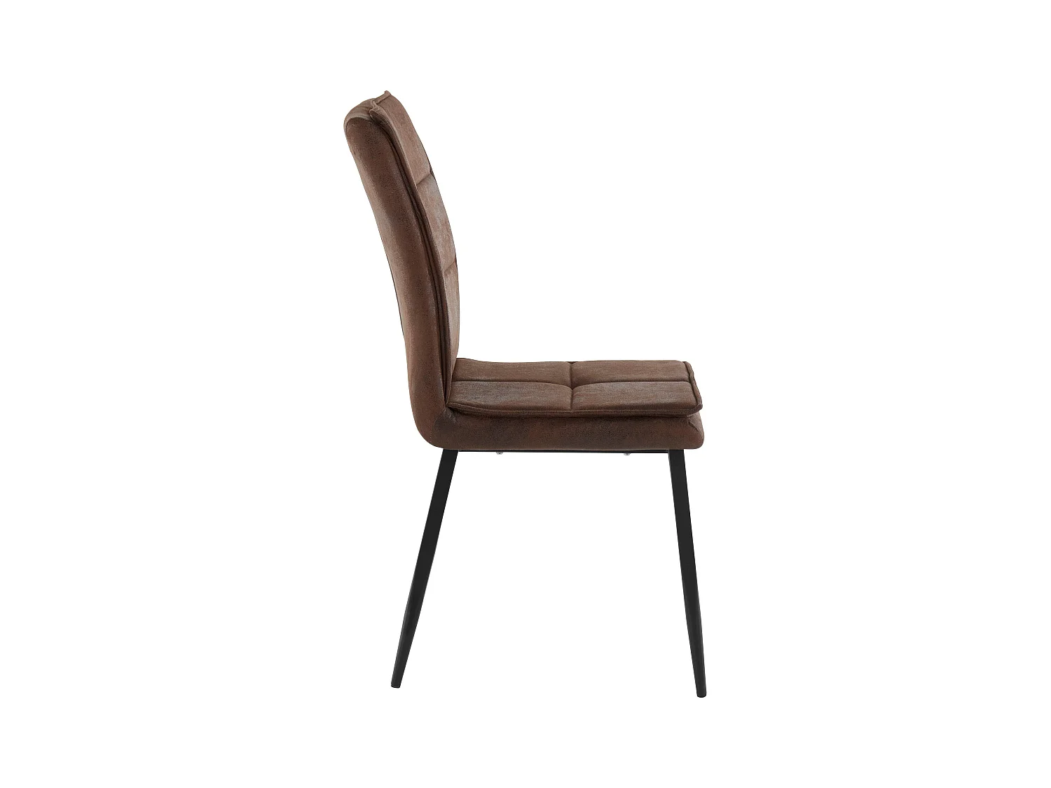 Lima | Sedia in microfibra marrone / metallo, confezione da 2 pz.