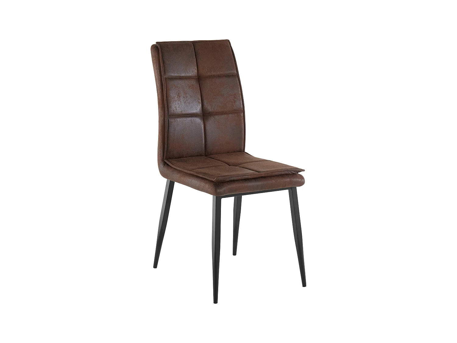 Lima | Sedia in microfibra marrone / metallo, confezione da 2 pz.