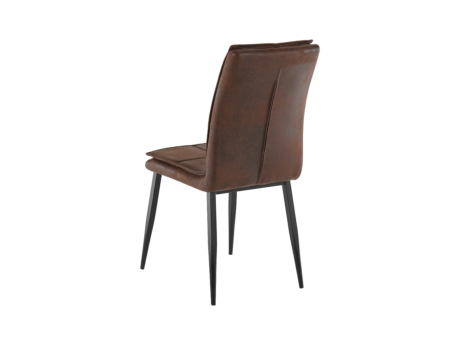 Lima | Sedia in microfibra marrone / metallo, confezione da 2 pz.