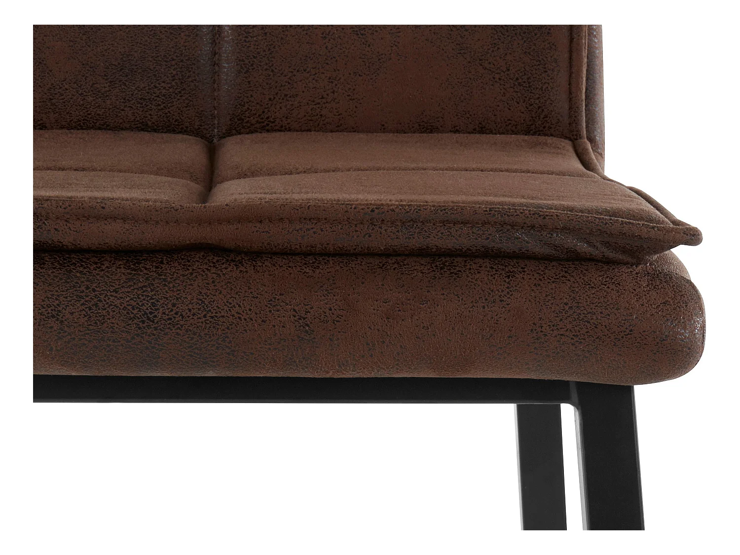 Lima | Sedia in microfibra marrone / metallo, confezione da 2 pz.