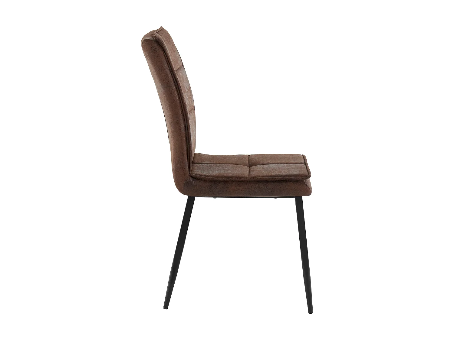 Lima | Chaise en microfibre Marron / métal, 2 pièces