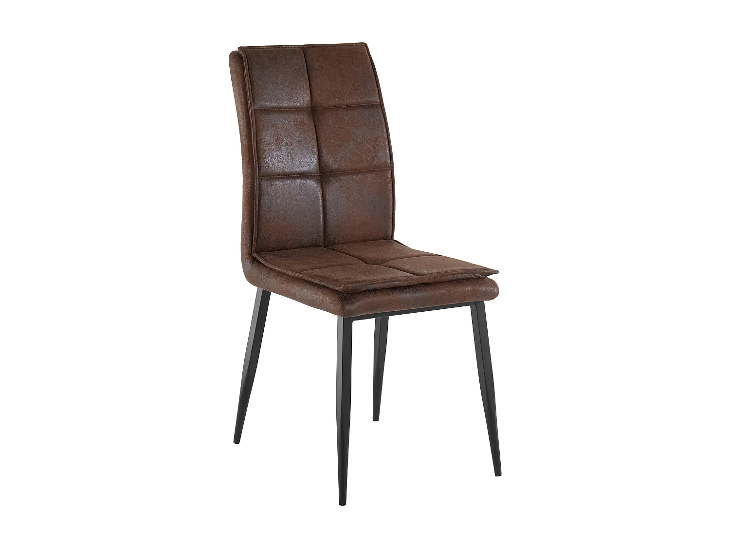 Lima | Chaise en microfibre Marron / métal, 2 pièces