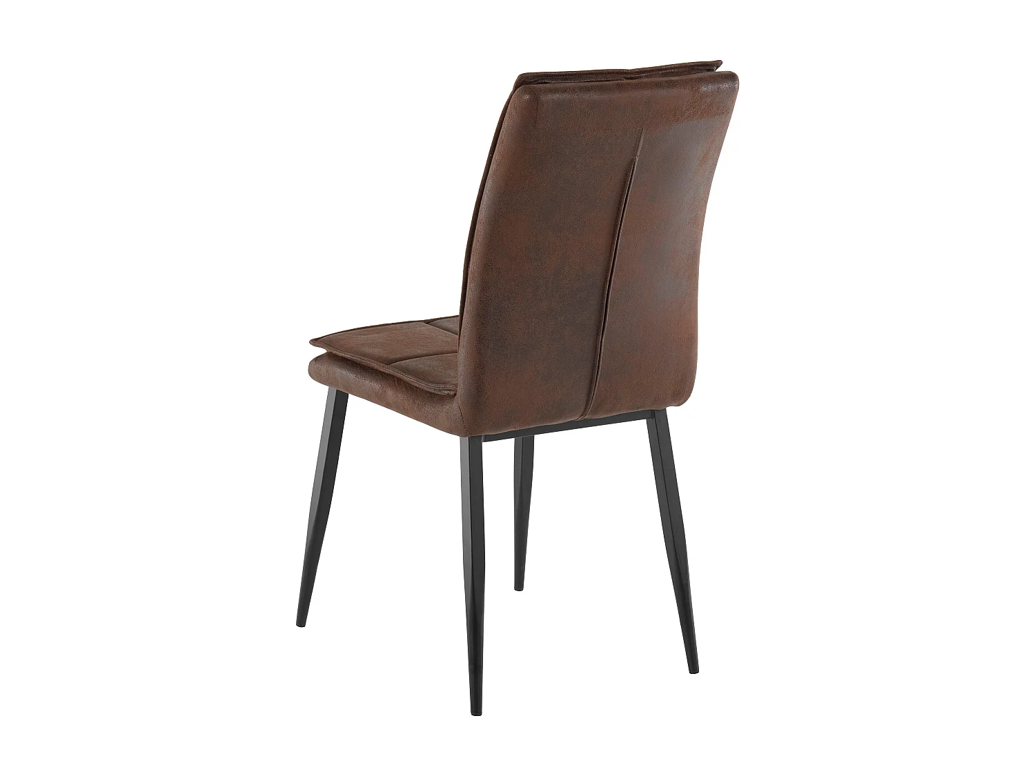 Lima | Chaise en microfibre Marron / métal, 2 pièces