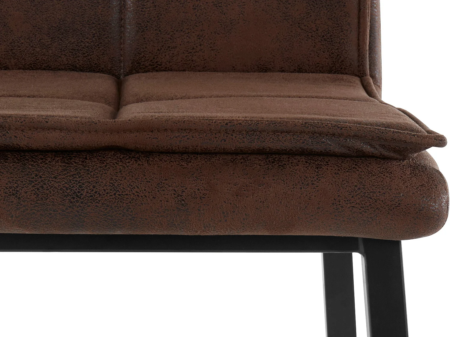 Lima | Chaise en microfibre Marron / métal, 2 pièces