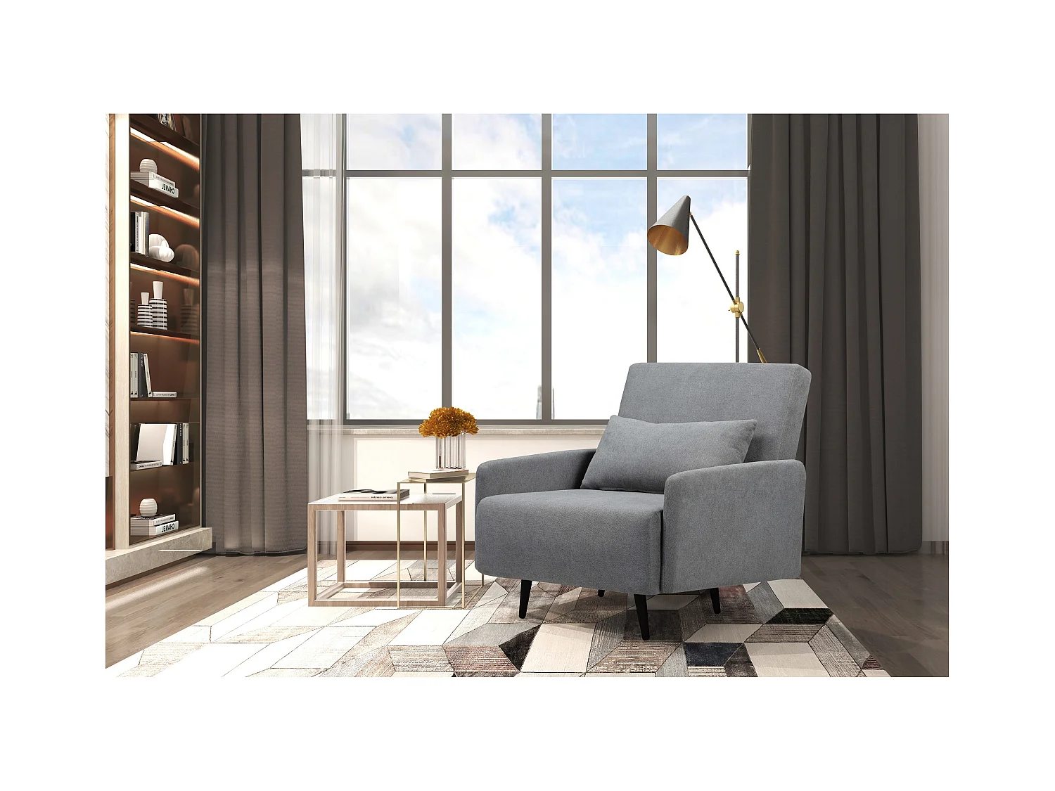 Mallory | Dagbed met armen in Antraciet