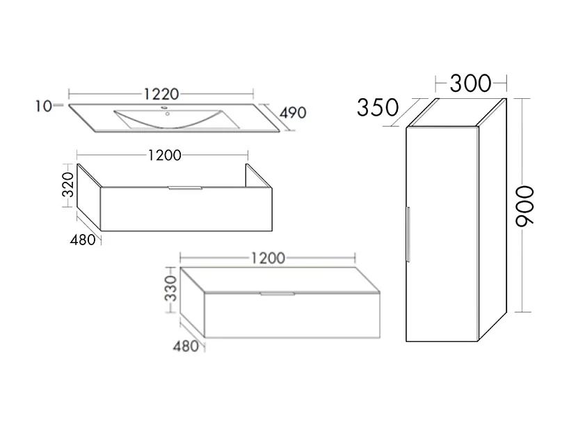Meuble vasque 120 cm BURGBAD Olena en décaler chêne clair + colonne