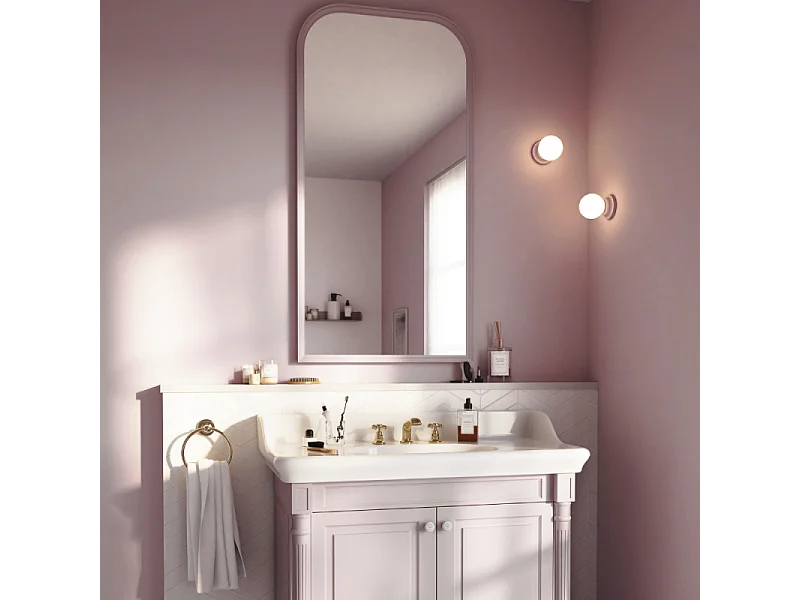 Miroir vertical salle de bain JACOB DELAFON Cléo 1889 Rose Pâle Velours