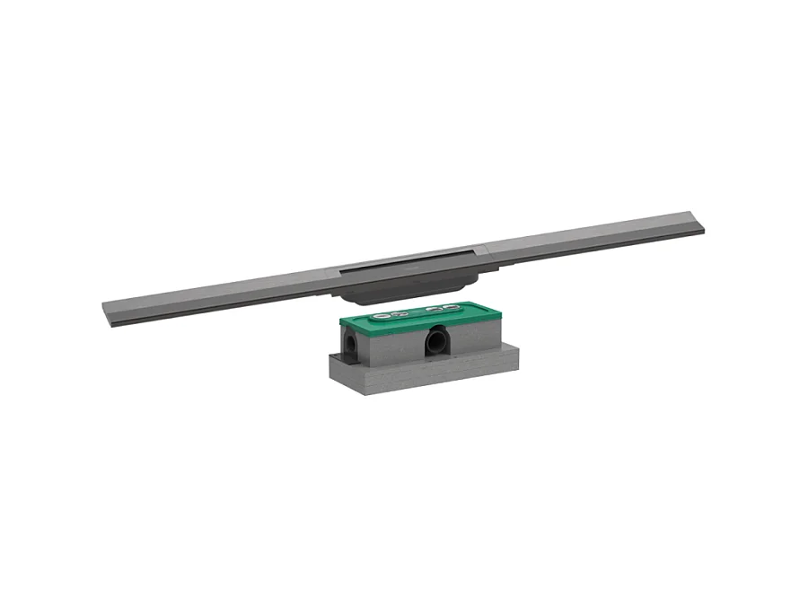 Caniveau de douche HANSGROHE RainDrain Flex 90 Noir chromé brossé + Corps encastré standard