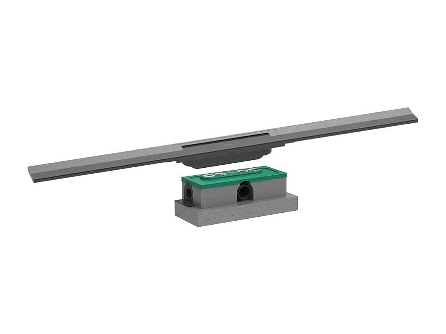 Caniveau de douche HANSGROHE RainDrain Flex 90 Noir chromé brossé + Corps encastré standard