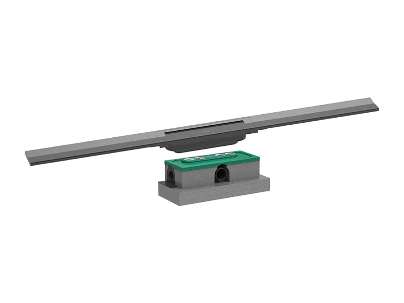 Caniveau de douche HANSGROHE RainDrain Flex 90 Noir chromé brossé + Corps encastré standard