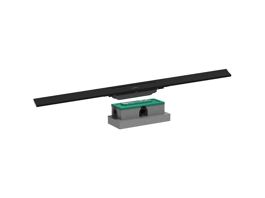 Caniveau de douche HANSGROHE RainDrain Flex 90 Noir mat + Corps encastré à faible hauteur